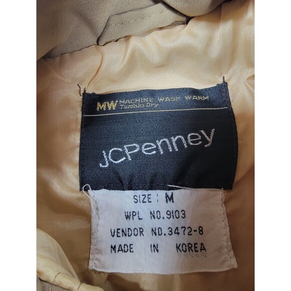 Vintage J C Penney Vest Mens M Brown  Full Zip Pockets Outdoor Puffer 80s - Picture 2 of 13